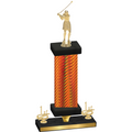 Premium Single Orange Carbon Fiber First Place Golf Trophy