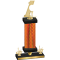 Premium Single Orange Carbon Fiber First Place Golf Trophy