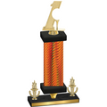 Premium Single Orange Carbon Fiber Victory Golf Trophy