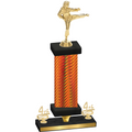 Premium Single Orange Carbon Fiber Fourth Place Karate Trophy