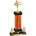 Premium Single Orange Carbon Fiber Victory Karate Trophy