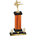 Premium Single Orange Carbon Fiber Year Karate Trophy