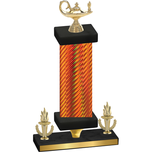 Premium Single Orange Carbon Fiber Victory Academics Trophy