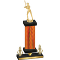 Premium Single Orange Carbon Fiber Victory Softball Trophy