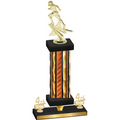 Premium Single Orange Glacier Fourth Place Football Trophy