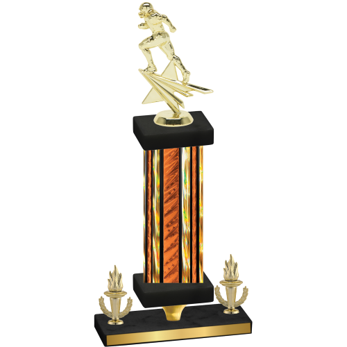 Premium Single Orange Glacier Victory Football Trophy