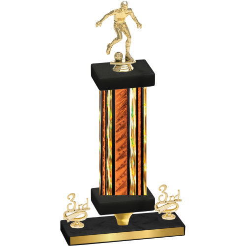 Premium Single Orange Glacier Third Place Soccer Trophy