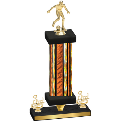 Premium Single Orange Glacier Third Place Soccer Trophy