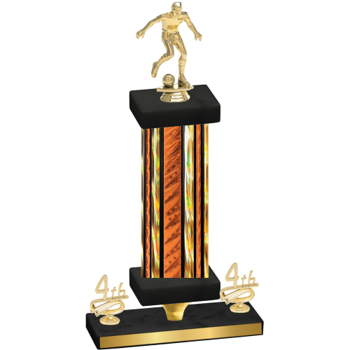 Premium Single Orange Glacier Fourth Place Soccer Trophy