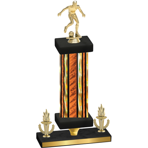 Premium Single Orange Glacier Victory Soccer Trophy