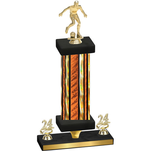 Premium Single Orange Glacier Year Soccer Trophy