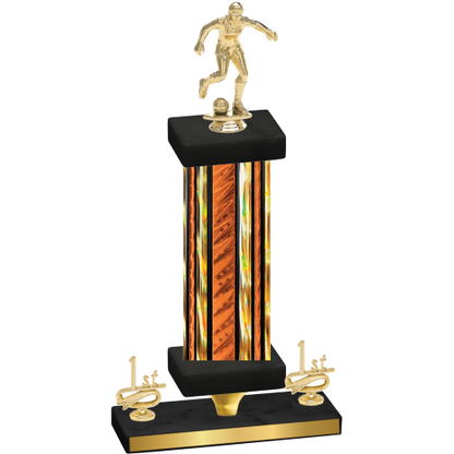 Premium Single Orange Glacier First Place Soccer Trophy