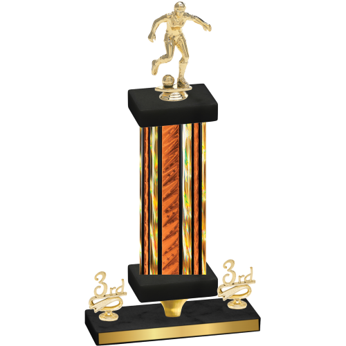 Premium Single Orange Glacier Third Place Soccer Trophy