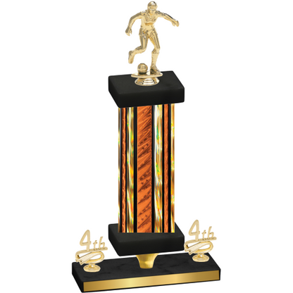 Premium Single Orange Glacier Fourth Place Soccer Trophy