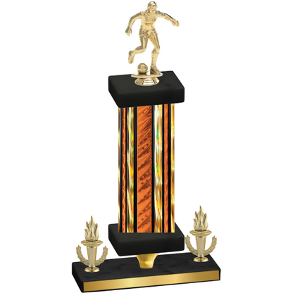 Premium Single Orange Glacier Victory Soccer Trophy