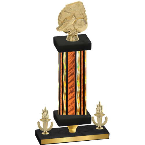 Premium Single Orange Glacier Victory Soccer Trophy