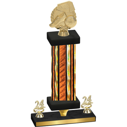 Premium Single Orange Glacier Year Soccer Trophy