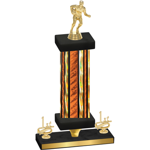 Premium Single Orange Glacier First Place Rugby Trophy