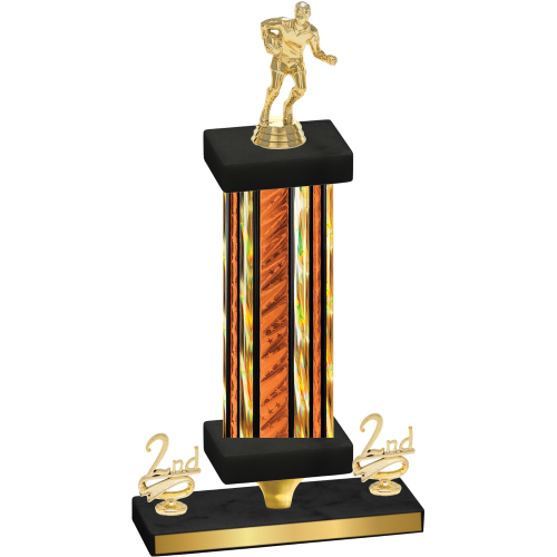 Premium Single Orange Glacier Second Place Rugby Trophy