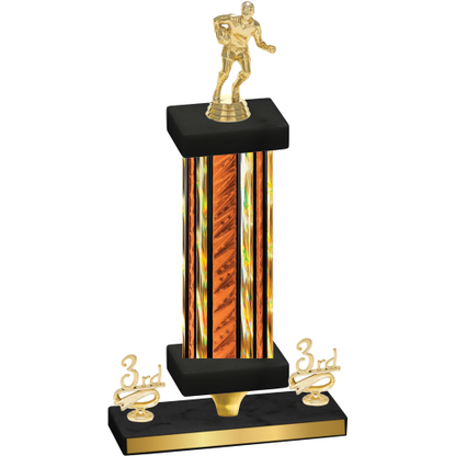 Premium Single Orange Glacier Third Place Rugby Trophy