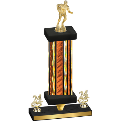 Premium Single Orange Glacier Year Rugby Trophy