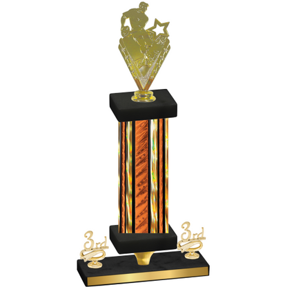 Premium Single Orange Glacier Third Place Rugby Trophy