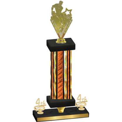 Premium Single Orange Glacier Fourth Place Rugby Trophy