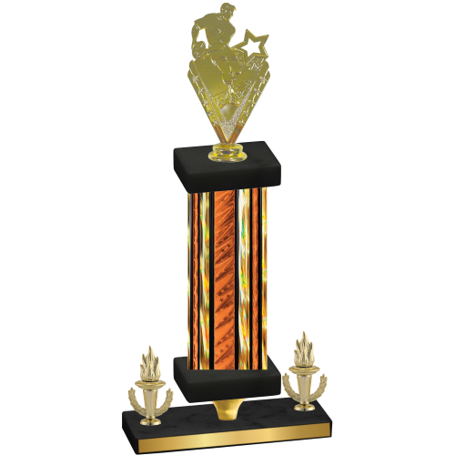 Premium Single Orange Glacier Victory Rugby Trophy