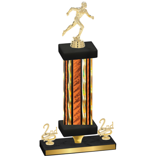 Premium Single Orange Glacier Second Place Running Trophy
