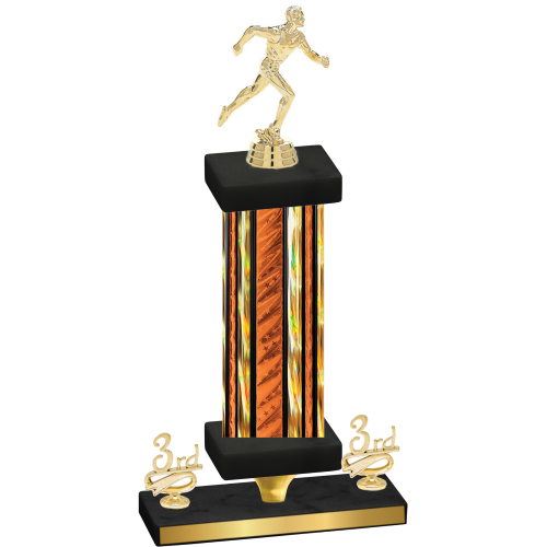 Premium Single Orange Glacier Third Place Running Trophy