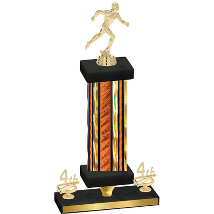 Premium Single Orange Glacier Fourth Place Running Trophy