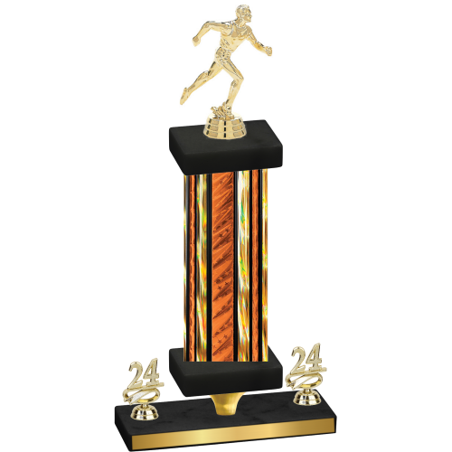 Premium Single Orange Glacier Year Running Trophy