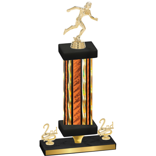 Premium Single Orange Glacier Second Place Running Trophy