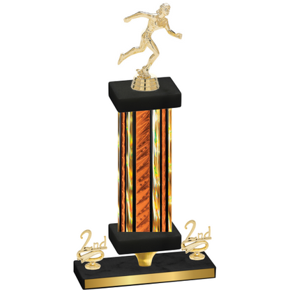 Premium Single Orange Glacier Second Place Running Trophy
