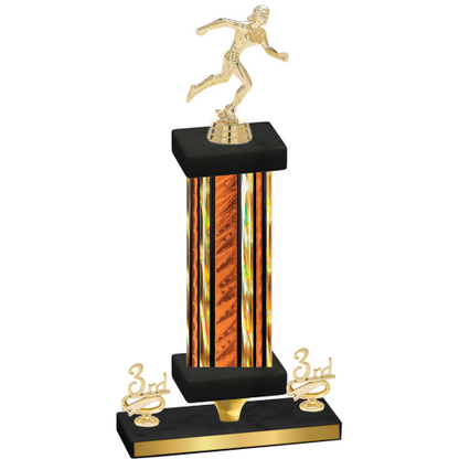 Premium Single Orange Glacier Third Place Running Trophy