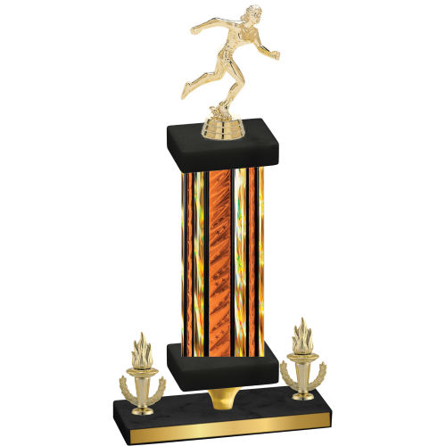 Premium Single Orange Glacier Victory Running Trophy