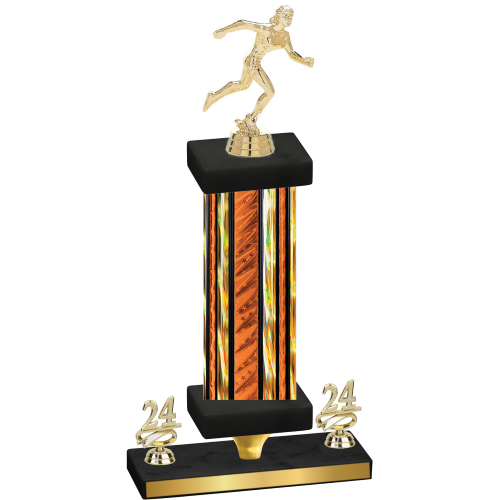 Premium Single Orange Glacier Year Running Trophy