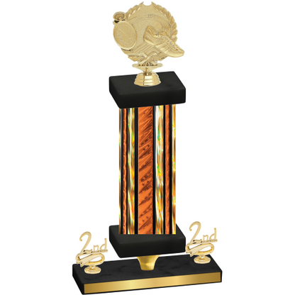 Premium Single Orange Glacier Second Place Running Trophy