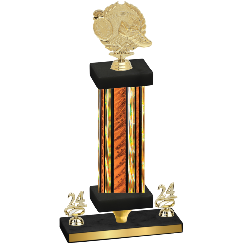 Premium Single Orange Glacier Year Running Trophy