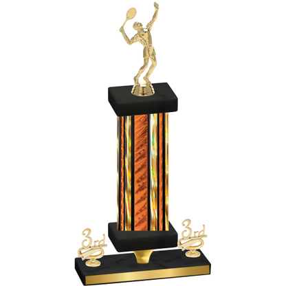 Premium Single Orange Glacier Third Place Tennis Trophy