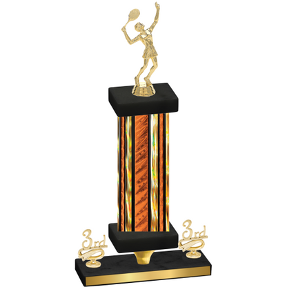 Premium Single Orange Glacier Third Place Tennis Trophy