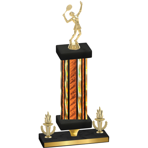 Premium Single Orange Glacier Victory Tennis Trophy