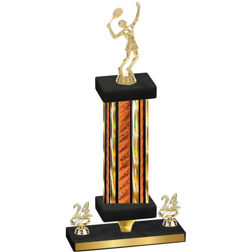 Premium Single Orange Glacier Year Tennis Trophy