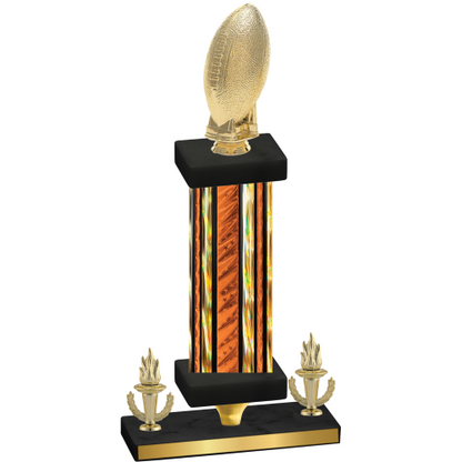 Premium Single Orange Glacier Victory Football Trophy