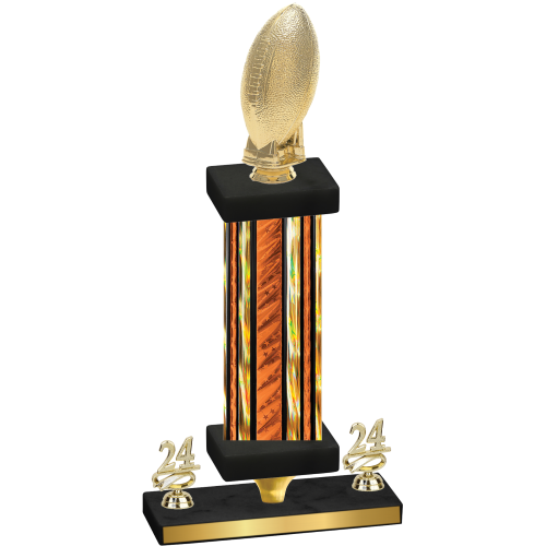 Premium Single Orange Glacier Year Football Trophy