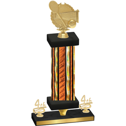 Premium Single Orange Glacier Fourth Place Tennis Trophy