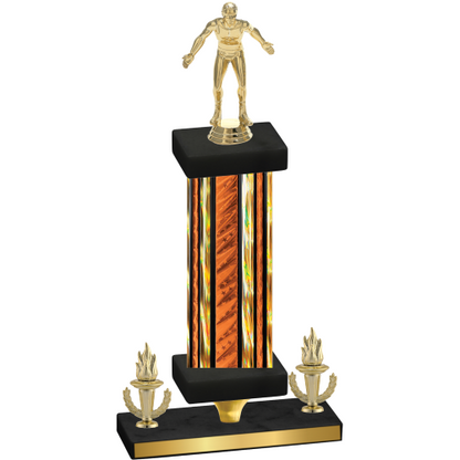 Premium Single Orange Glacier Victory Wrestling Trophy