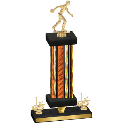 Premium Single Orange Glacier First Place Bowling Trophy