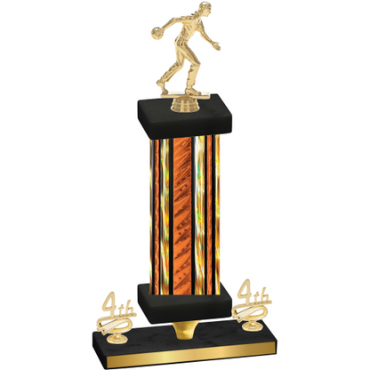 Premium Single Orange Glacier Fourth Place Bowling Trophy