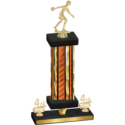 Premium Single Orange Glacier Fourth Place Bowling Trophy